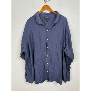 Bonobos Blue Long Sleeve Linen Blend‎ Shirt Size 4XL